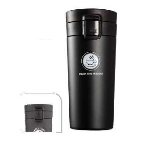 Insulated coffee mug with locking lid, 500 ml approx.
