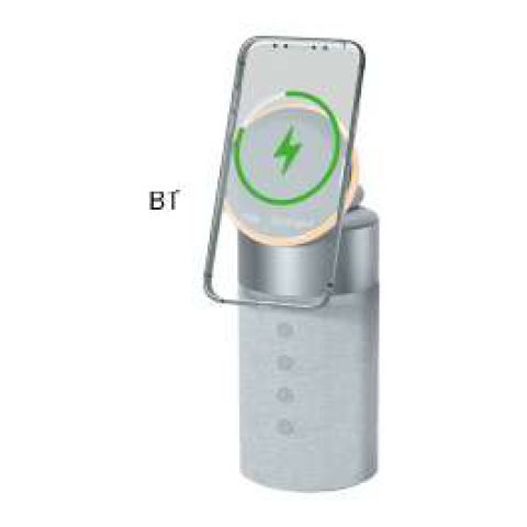 3-in-1 wireless charger speaker with warm light