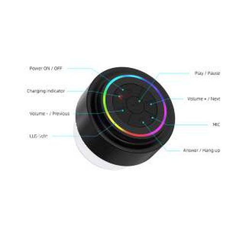 Round Bluetooth speaker with RGB light