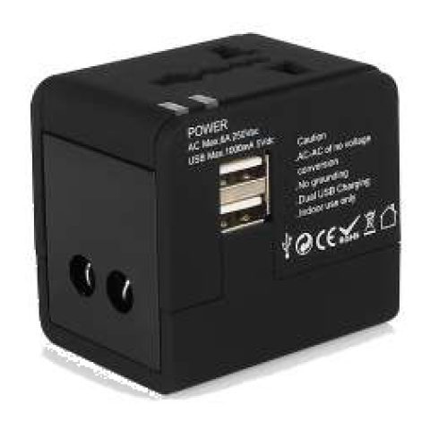 Universal travel adapter with USB