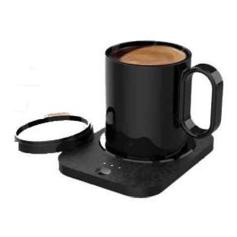 Heated electric mug with warmer base