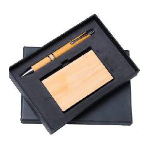 2-in-1 gift set: VC card holder + Metal ball pen