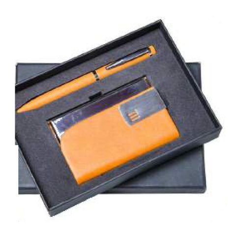 2-in-1 gift set: VC card holder + Metal ball pen
