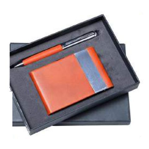 2-in-1 gift set: VC card holder + Metal ball pen
