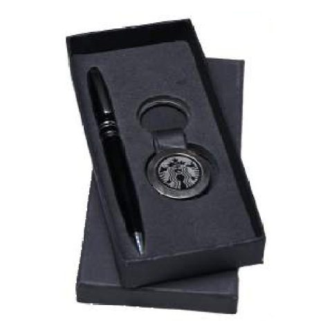 2-in-1 gift set: Metal keychain + Metal ball pen