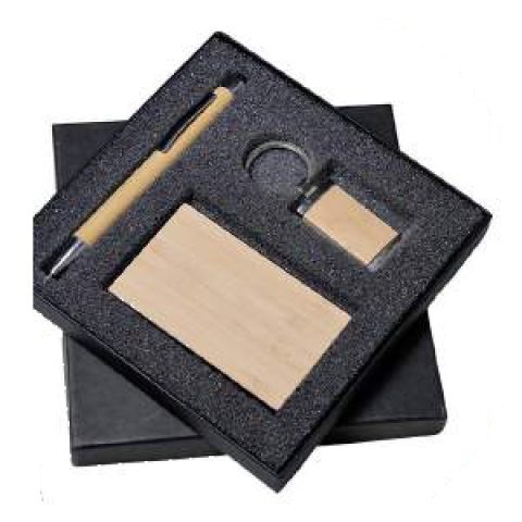 3-in-1 gift set: Metal ball pen + Metal keychain + VC card holder