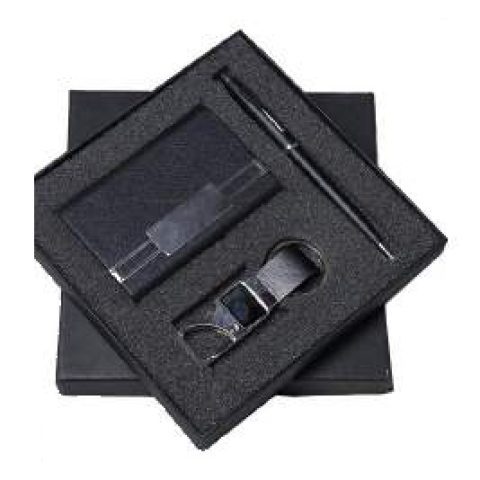 3-in-1 gift set: Metal ball pen + Metal keychain + VC card holder