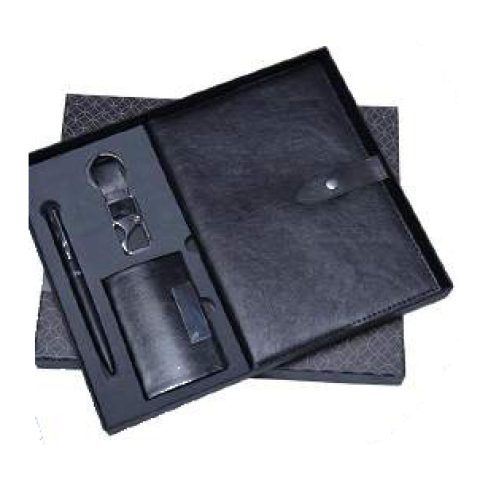 4-in-1 gift set: Metal pen + Diary + Metal keychain + Metal visiting card holder