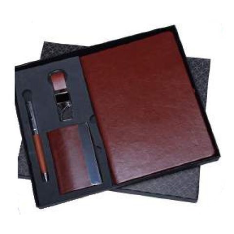 4-in-1 gift set: Metal pen + Diary + Metal keychain + Metal visiting card holder