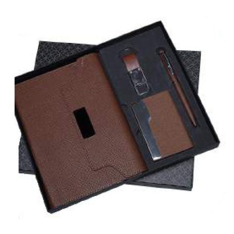 4-in-1 gift set: Metal pen + Diary + Metal keychain + Metal visiting card holder