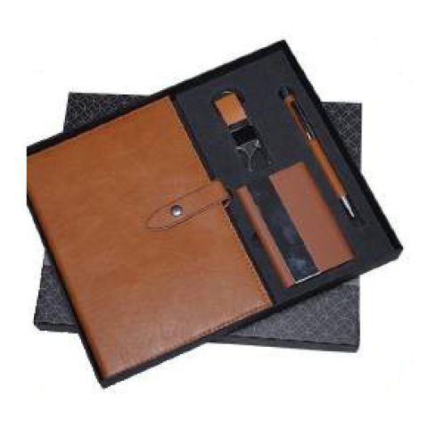 4-in-1 gift set: Metal pen + Diary + Metal keychain + Metal visiting card holder
