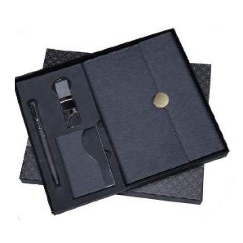 4-in-1 gift set: Metal pen + Diary + Metal keychain + Metal visiting card holder