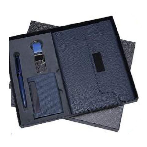 4-in-1 gift set: Metal pen + Diary + Metal keychain + Metal visiting card holder