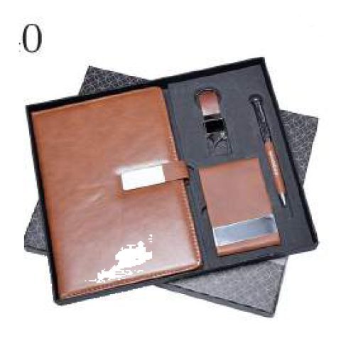 4-in-1 gift set: Metal pen + Diary + Metal keychain + Metal visiting card holder