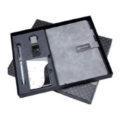 4-in-1 gift set: Metal pen + Diary + Metal keychain + Metal visiting card holder