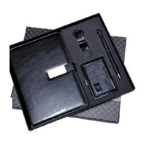 4-in-1 gift set: Metal pen + Diary + Metal keychain + Metal visiting card holder