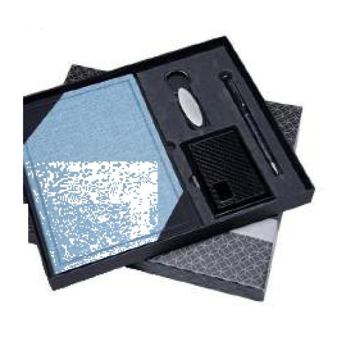 4-in-1 gift set: Metal pen + Diary + Metal keychain + Metal visiting card holder