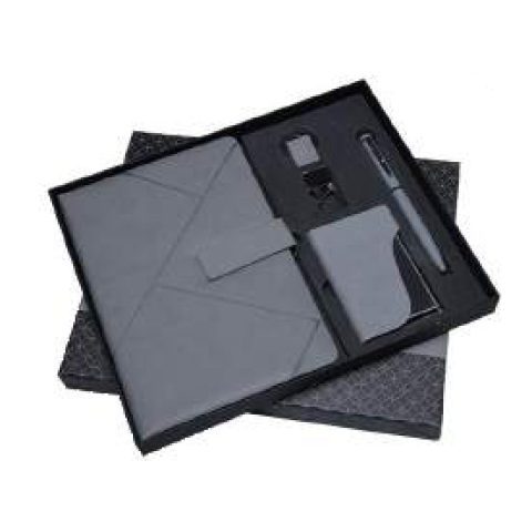4-in-1 gift set: Metal pen + Diary + Metal keychain + Metal visiting card holder