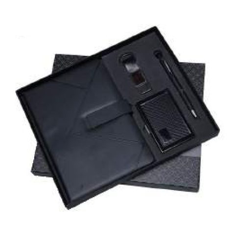 4-in-1 gift set: Metal pen + Diary + Metal keychain + Metal visiting card holder
