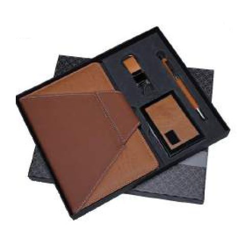 4-in-1 gift set: Metal pen + Diary + Metal keychain + Metal visiting card holder
