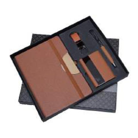 4-in-1 gift set: Metal pen + Diary + Metal keychain + Metal visiting card holder
