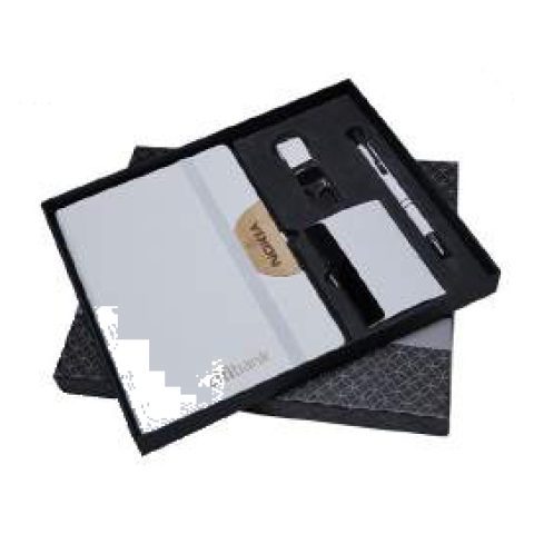 4-in-1 gift set: Metal pen + Diary + Metal keychain + Metal visiting card holder