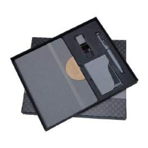 4-in-1 gift set: Metal pen + Diary + Metal keychain + Metal visiting card holder
