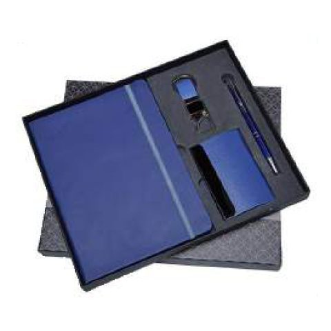 4-in-1 gift set: Metal pen + Diary + Metal keychain + Metal visiting card holder