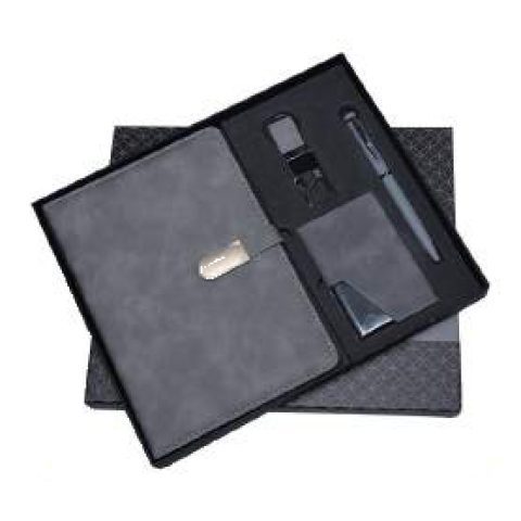 4-in-1 gift set: Metal pen + Diary + Metal keychain + Metal visiting card holder