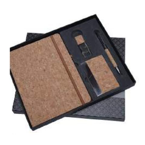 4-in-1 gift set: Metal pen + Diary + Metal keychain + Metal visiting card holder