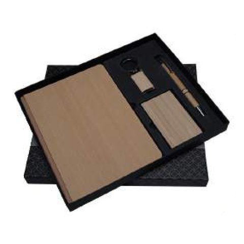 4-in-1 gift set: Metal pen + Diary + Metal keychain + Metal visiting card holder
