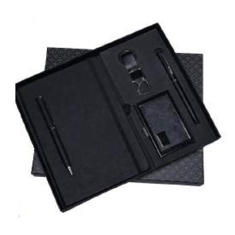 4-in-1 gift set: Metal pen + Diary + Metal keychain + Metal visiting card holder