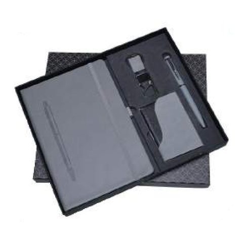 4-in-1 gift set: Metal pen + Diary + Metal keychain + Metal visiting card holder