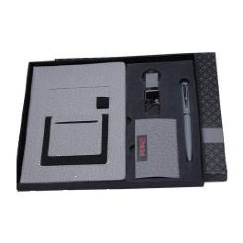 4-in-1 gift set: Metal pen + Diary + Metal keychain + Metal visiting card holder