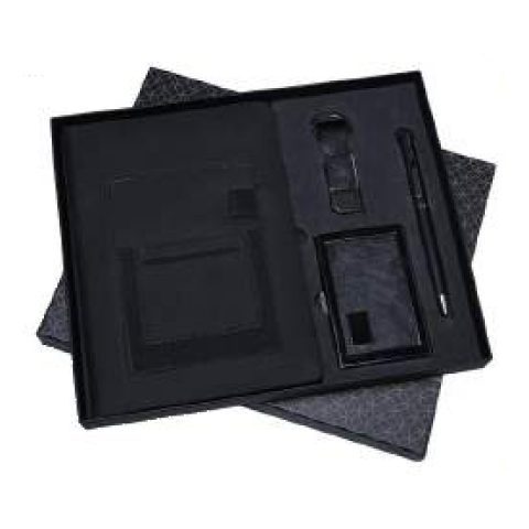 4-in-1 gift set: Metal pen + Diary + Metal keychain + Metal visiting card holder