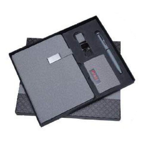 4-in-1 gift set: Metal pen + Diary + Metal keychain + Metal visiting card holder