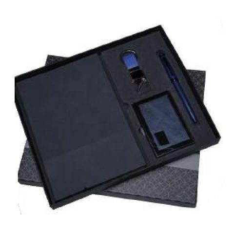 4-in-1 gift set: Metal pen + Diary + Metal keychain + Metal visiting card holder