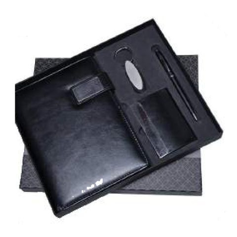 4-in-1 gift set: Metal pen + Diary + Metal keychain + Metal visiting card holder