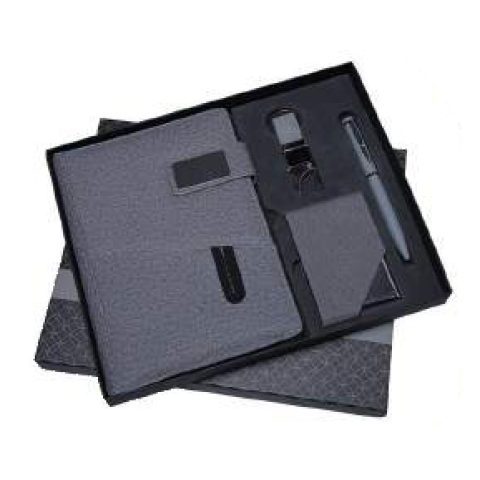 4-in-1 gift set: Metal pen + Diary + Metal keychain + Metal visiting card holder