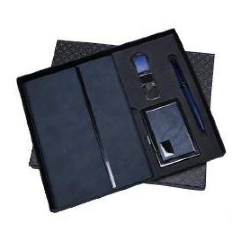 4-in-1 gift set: Metal pen + Diary + Metal keychain + Metal visiting card holder
