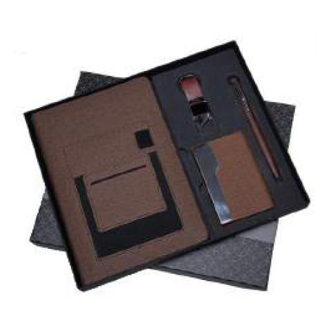 4-in-1 gift set: Metal pen + Diary + Metal keychain + Metal visiting card holder