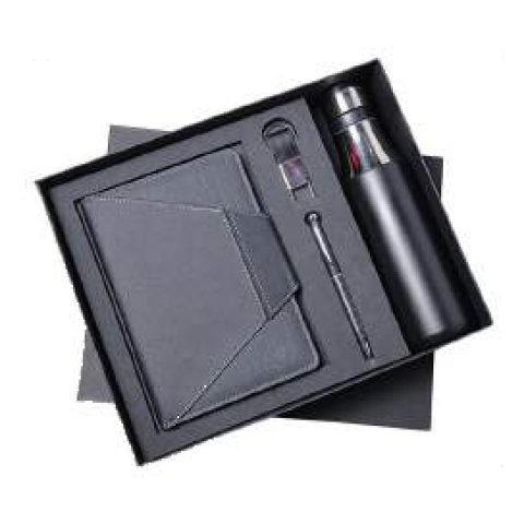 4-in-1 gift set: Metal pen + Diary + Metal keychain + Metal bottle
