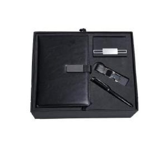 4-in-1 gift set: Metal pen + Diary + Metal keychain + Metal card holder