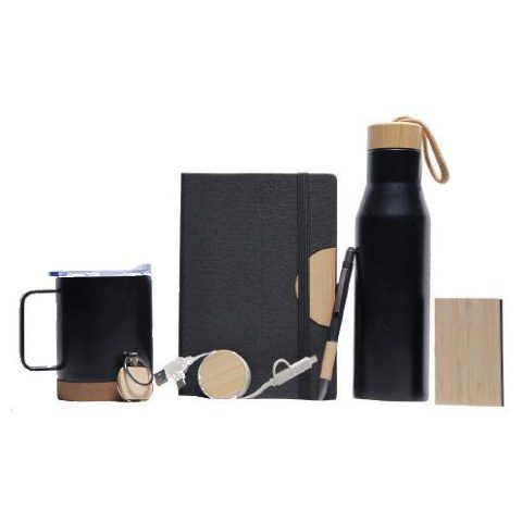 7-in-1 gift set: Water bottle + Card holder + Notebook + Pen + Keychain + Mug + USB