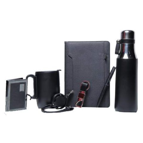 7-in-1 gift set: Water bottle + Card holder + Notebook + Pen + Keychain + Mug + USB
