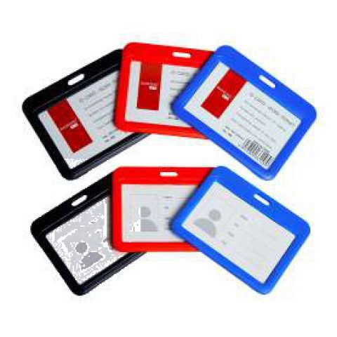 Horizontal ID card holder, coloured frame