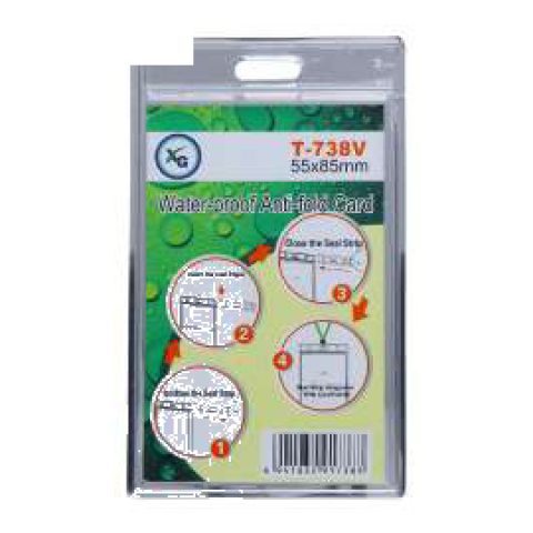 Waterproof anti-fold card holder, vertical (T-738V, 55 × 85 mm)