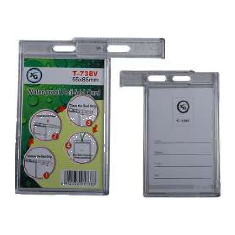 Waterproof anti-fold card holder with seal strip, vertical (T-738V)