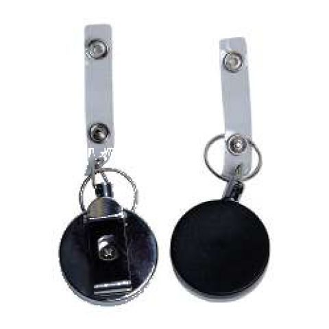 Metal retractable badge reel, round