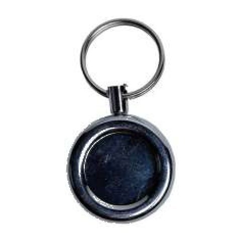 Metal badge reel with key ring